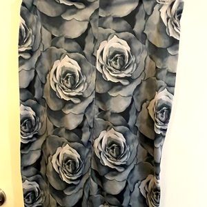 Blue and grey floral skirt